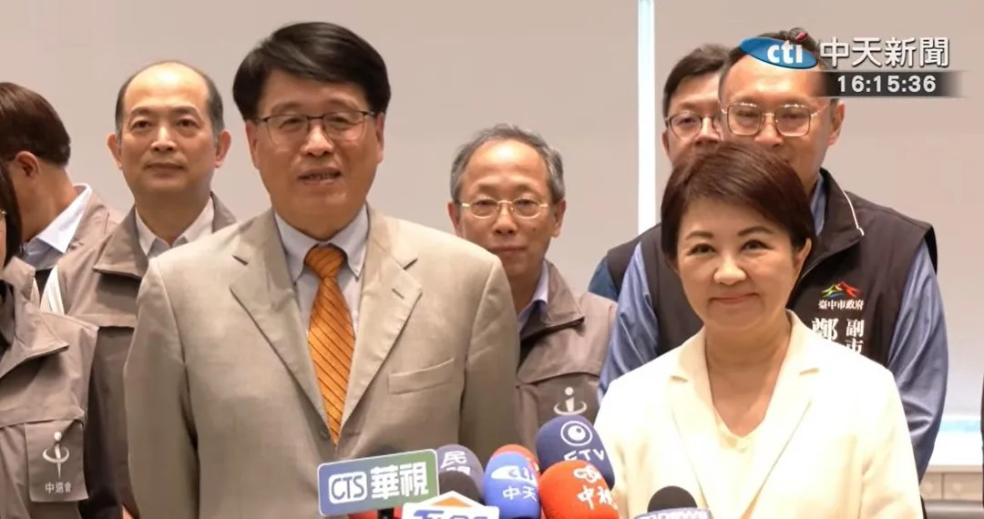 中選會主委拜會台中市長盧秀燕。（圖／中天新聞）