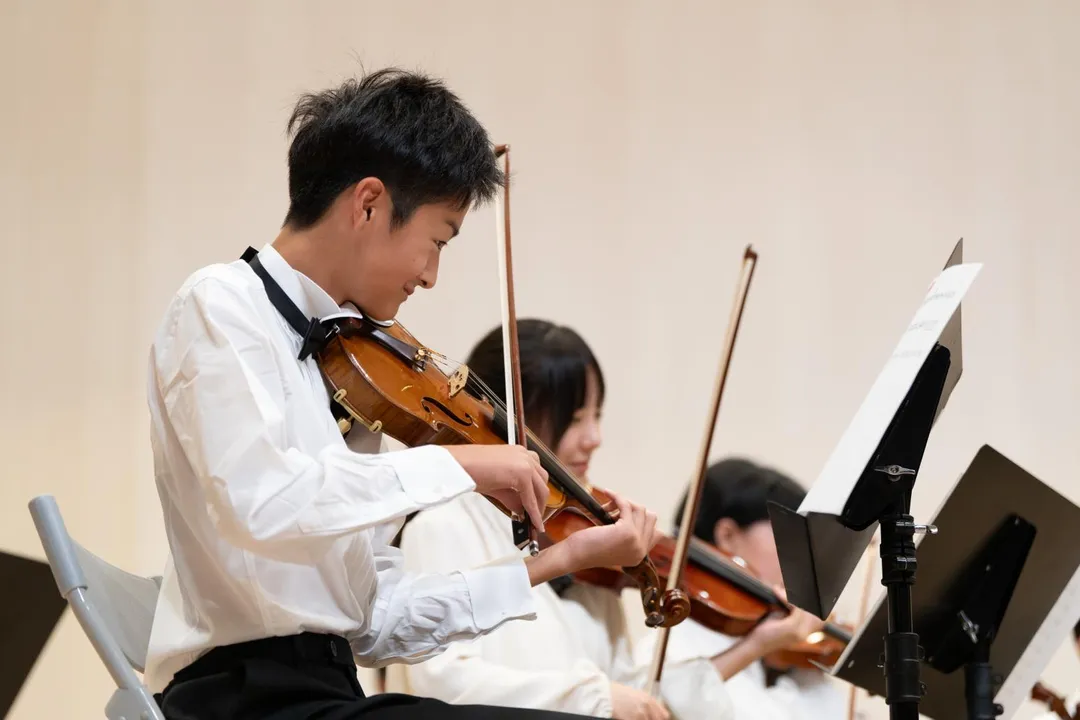 香川縣青少年愛樂管弦樂團與桃園武陵高中交流、表演。（圖／桃園市政府提供）