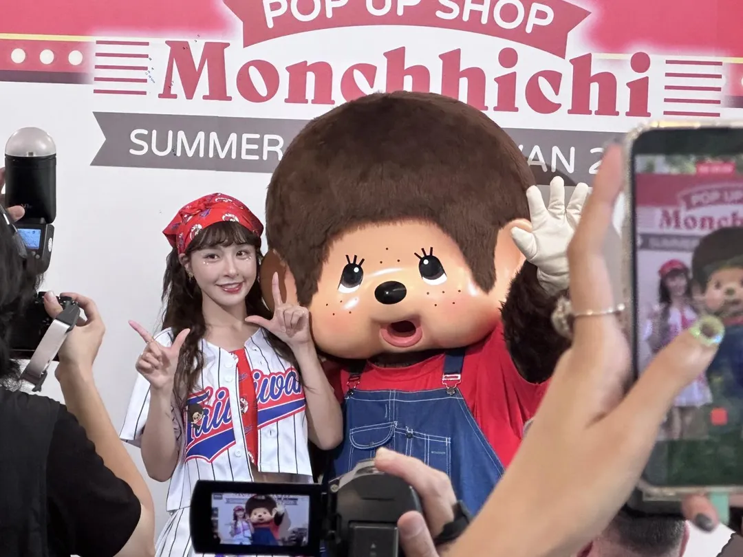 峮峮今天現身日本經典療癒玩偶Monchhichi快閃店活動。（圖／記者 伍映澄 攝）