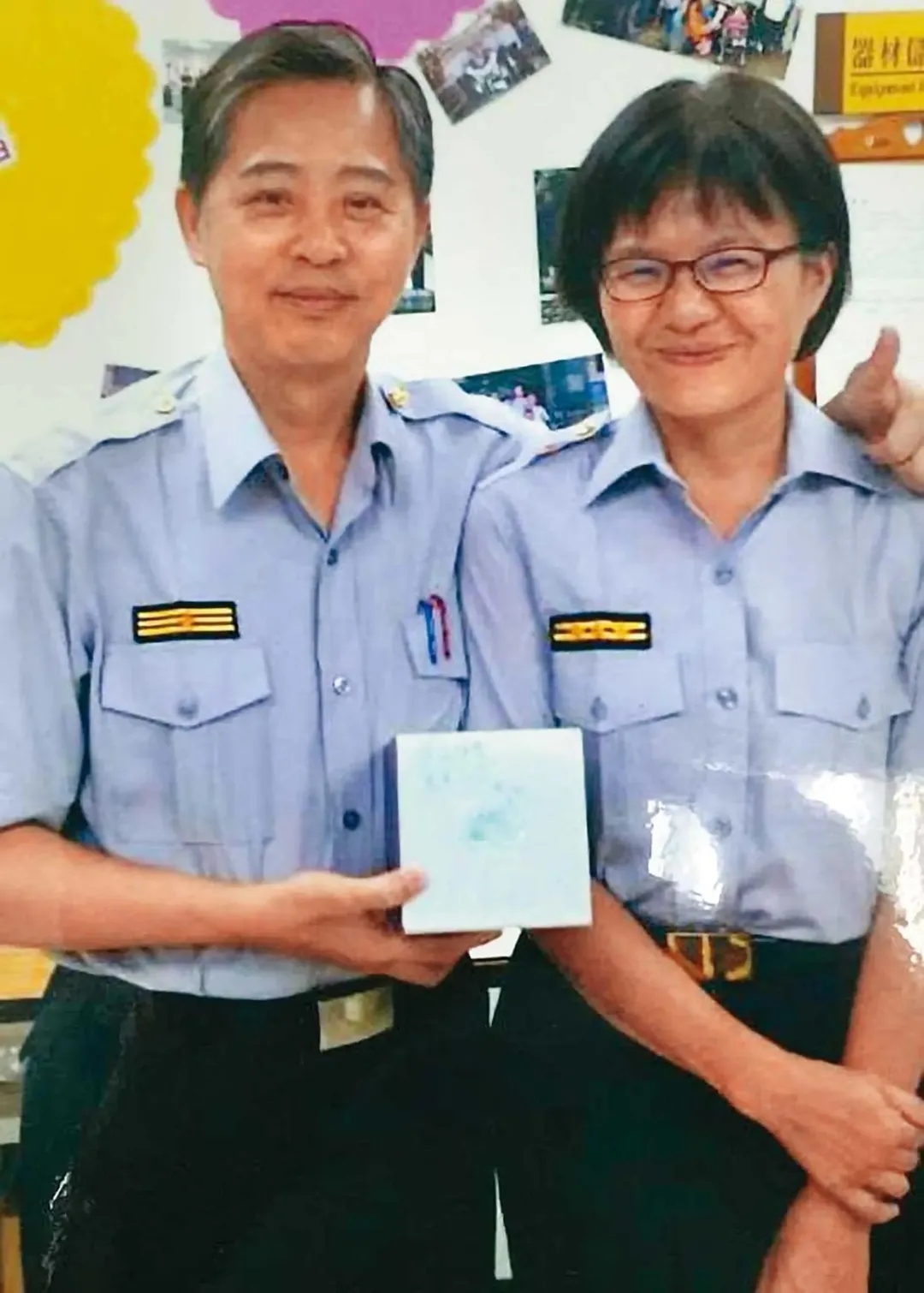 台中市警察局長吳敬田(左)與台北市警察局信義分局長蕭惠珠。(圖/翻攝蕭惠珠臉書)