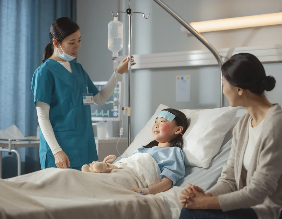 女童劇烈嘔吐，但身上並沒有明顯咳嗽、流鼻水等呼吸道症狀。因家長提及安親班老師曾表示有同學近期感染流感，經家長同意安排篩檢後，結果驗出A型流感。（示意圖／AI生成）