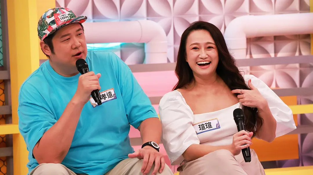 哈孝遠(左)覺得老婆瑄瑄的人氣比他高。(圖/中天電視 提供)