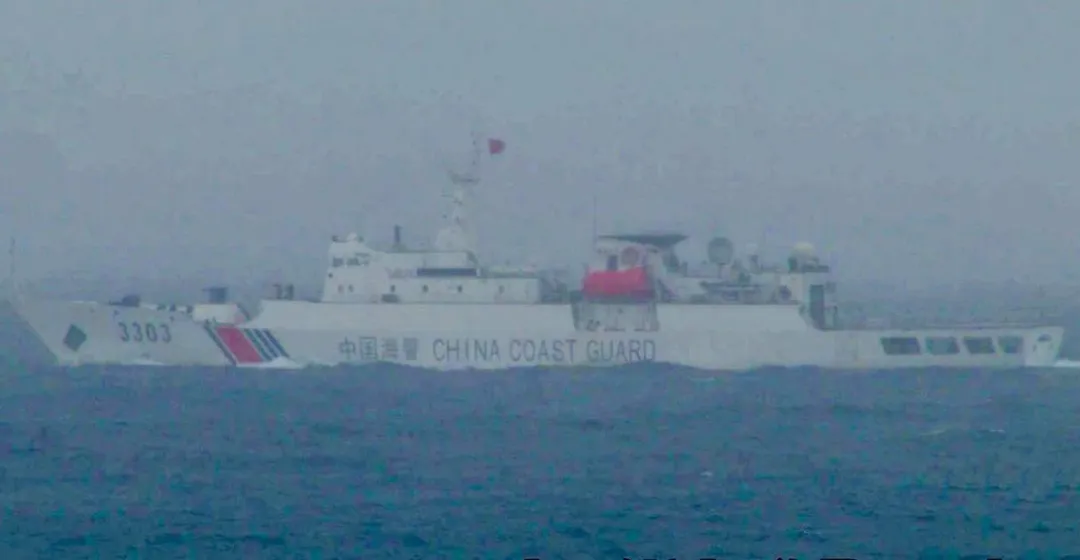 大陸海警船進再度侵擾東沙海域。(圖/翻攝畫面)