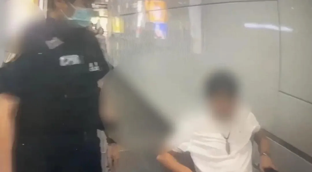 男子在高鐵列車脫序遭警方管束。(圖/翻攝畫面)