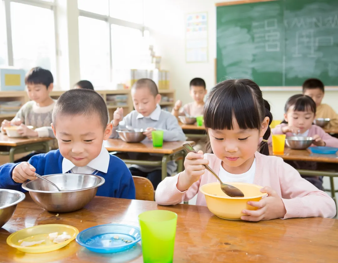 食用油缺油風暴可能延伸至校園的營養午餐。（圖／AI生成）