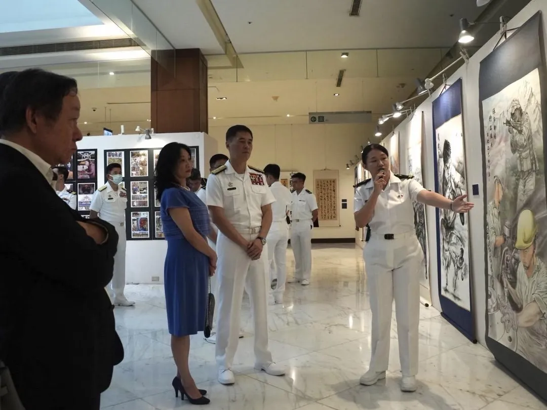 海光藝文特展－國軍第59屆文藝金像獎巡迴美展暨海軍司令部80周年部慶特展開幕。（圖／讀者提供）