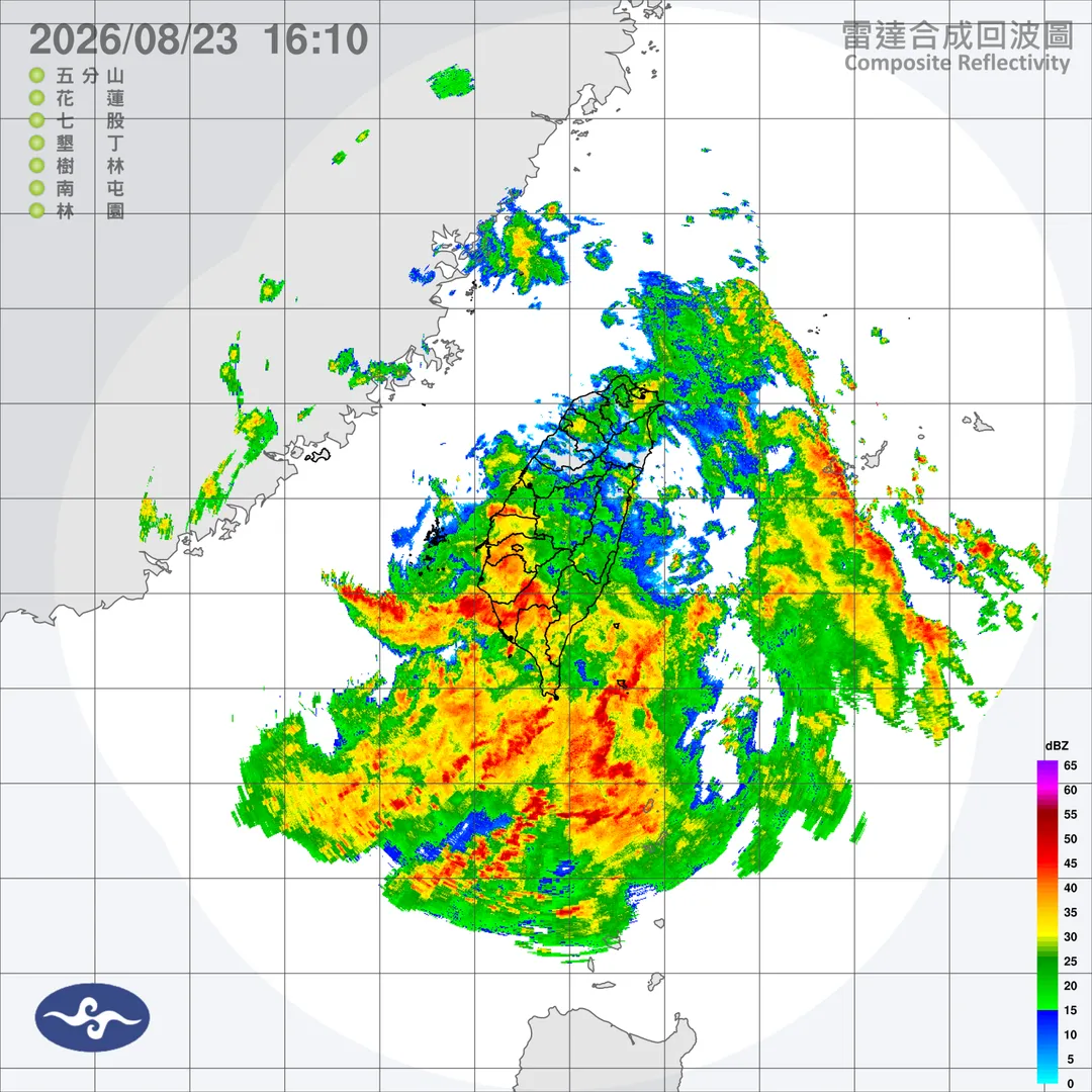 低壓帶與強烈西南風雙重夾擊，南台灣迎來致災性暴雨，高雄、台南等地已陸續傳出淹水災情，但這場大雨恐怕才剛剛開始。（圖／氣象署）