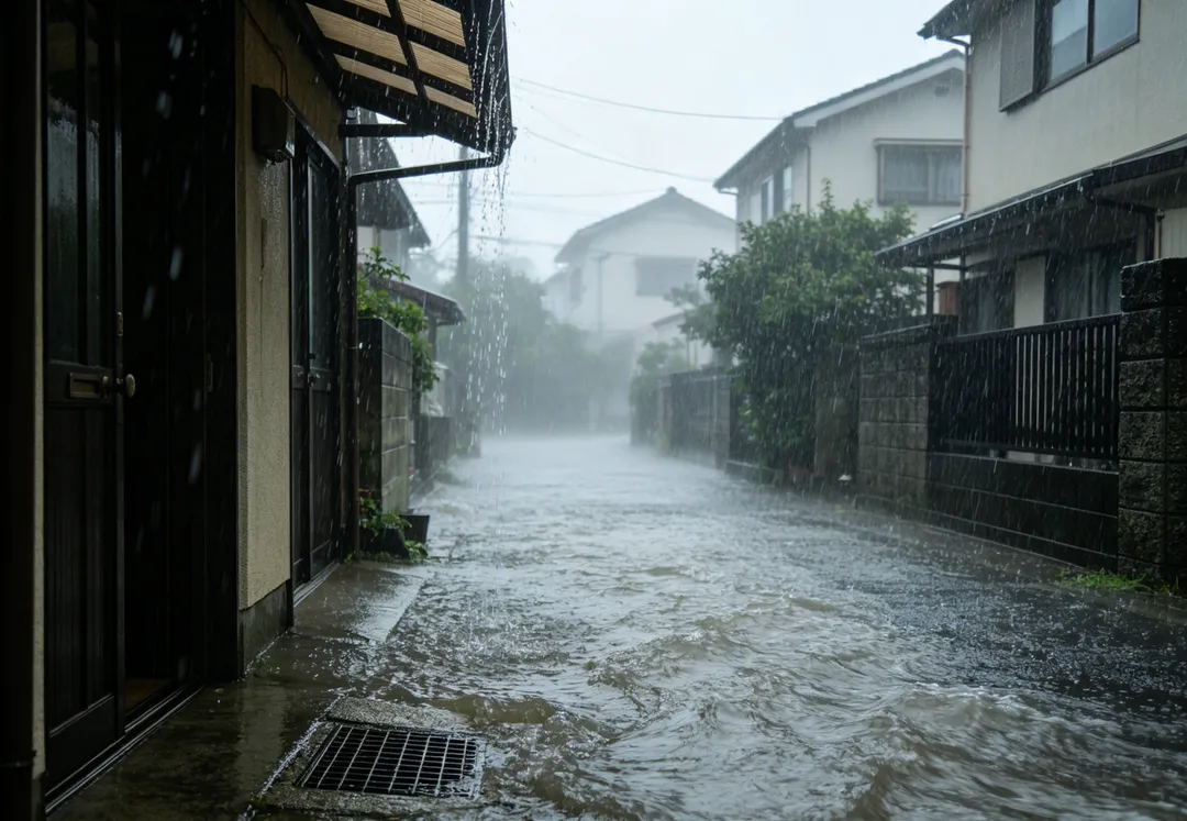 民眾雨後清理家園時，容易接觸污水、污泥，增加感染鉤端螺旋體病、類鼻疽及腸道傳染病的機會。（示意圖／AI生成圖）