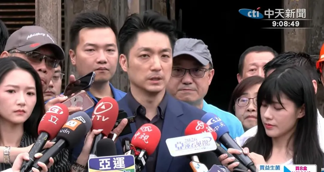 台北市長蔣萬安到指南宮勘災。(圖/中天新聞)