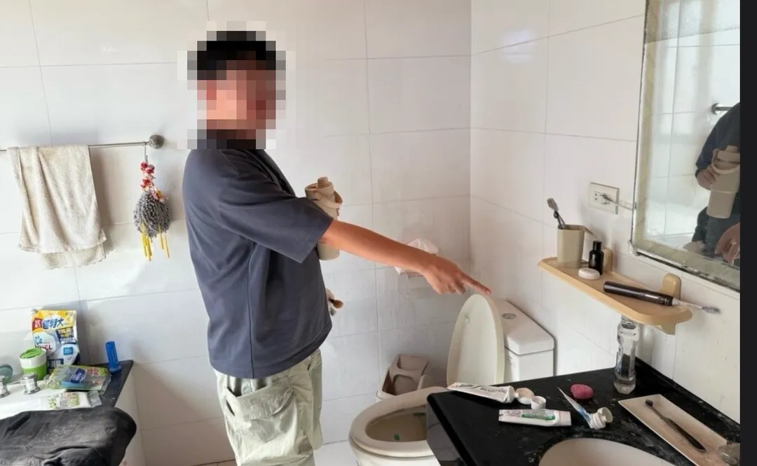 李姓教師在家中廁所裝針孔偷拍學生。（圖／翻攝畫面）