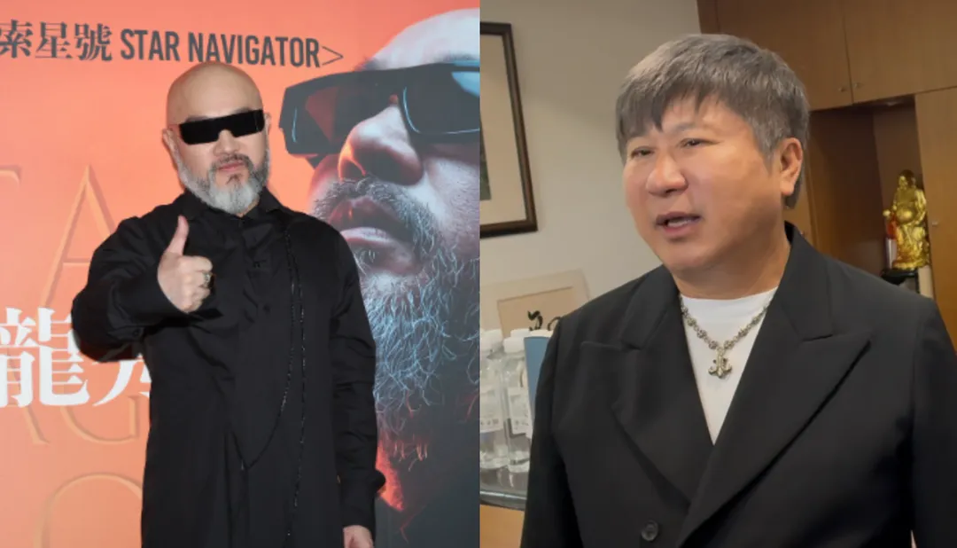 胡瓜(右)27日出席公益活動時邀請辛龍(左)未來當《週末最強大》的來賓。(圖/記者郭竹倩 攝)