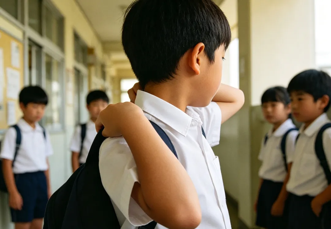 有些孩子因被同學提醒或嘲笑，逐漸不敢靠近同儕、害怕參與團體活動，甚至影響自信與人際互動。（示意圖／AI生成圖）