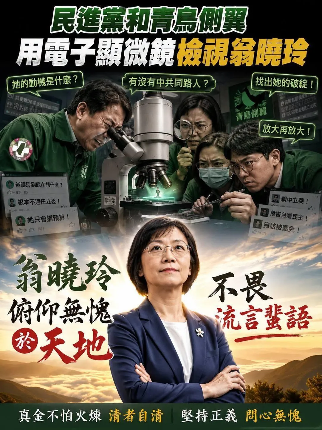 翁曉玲強調自己真金不怕火煉。(圖/翁曉玲臉書)