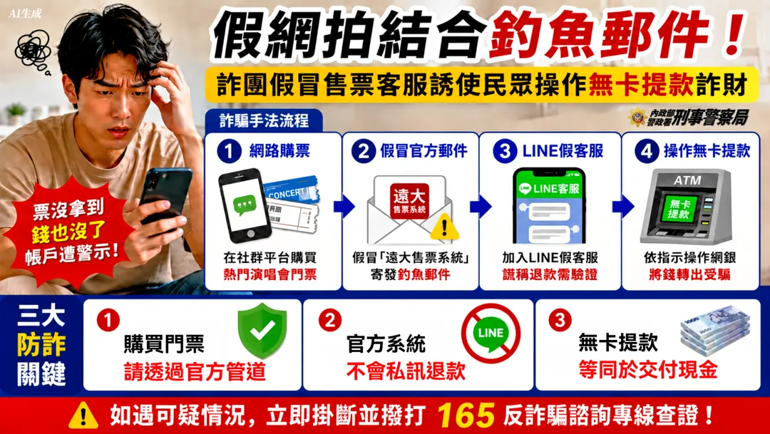 刑事局製作圖卡提醒民眾慎防新型態詐騙。（圖／警方提供）