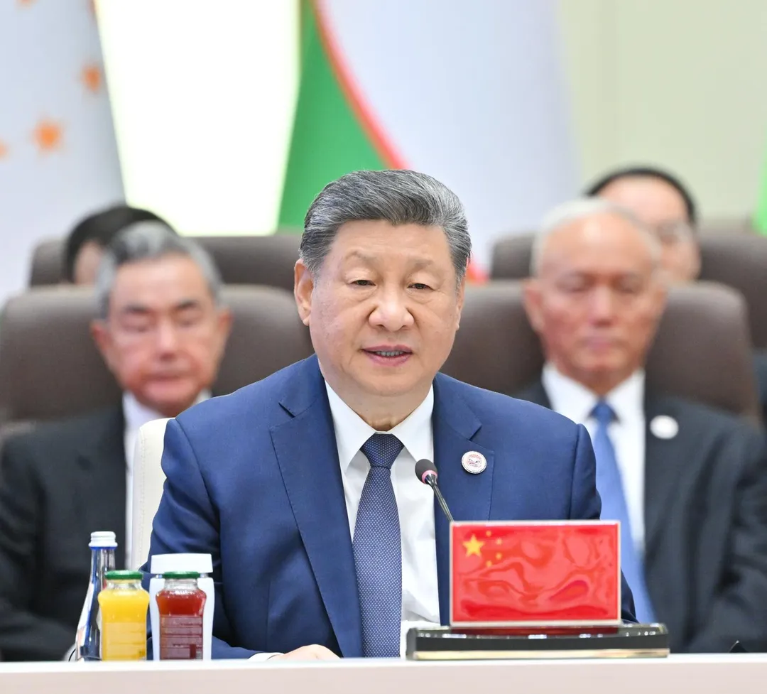 大陸國家主席習近平出席「上海合作組織+」會議發表重要講話。（圖／新華社）