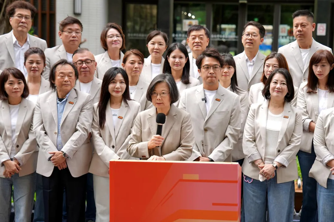 蔡英文致詞。(圖/沈伯洋競辦提供)