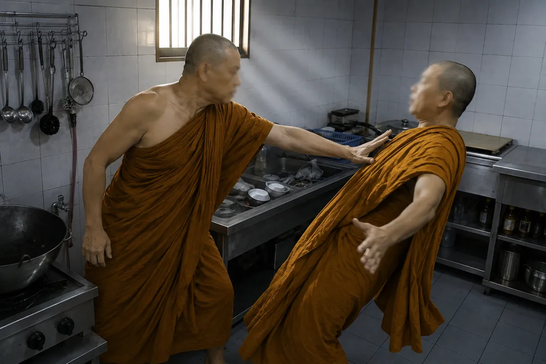 衝突發生時，陳男徒手兩度將王男推倒，最後造成王男向後倒下，後腦勺直接著地。（圖／示意圖／AI生成）