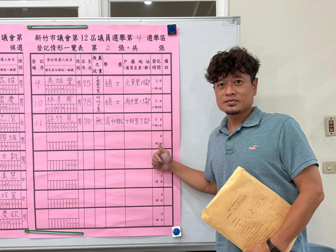 前「誠泰三本柱」之一許竹見宣布參選新竹市議員。（圖／許竹見臉書）