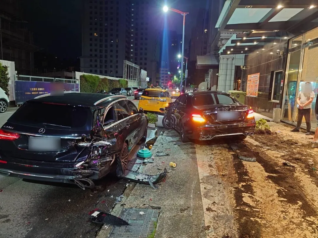 顏男酒駕行經青海南街連撞賓士與計程車，警方依公共危險罪嫌移送台中地檢署偵辦。（圖／中天新聞）