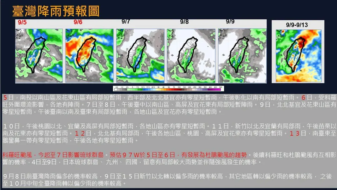 未來一週降雨預報圖。（圖／翻攝自賈新興臉書）