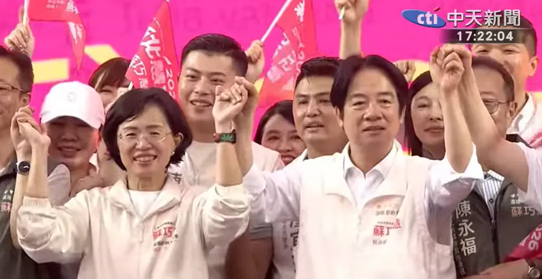 總統賴清德為民進黨新北市長參選人蘇巧慧站台。(圖/中天新聞)