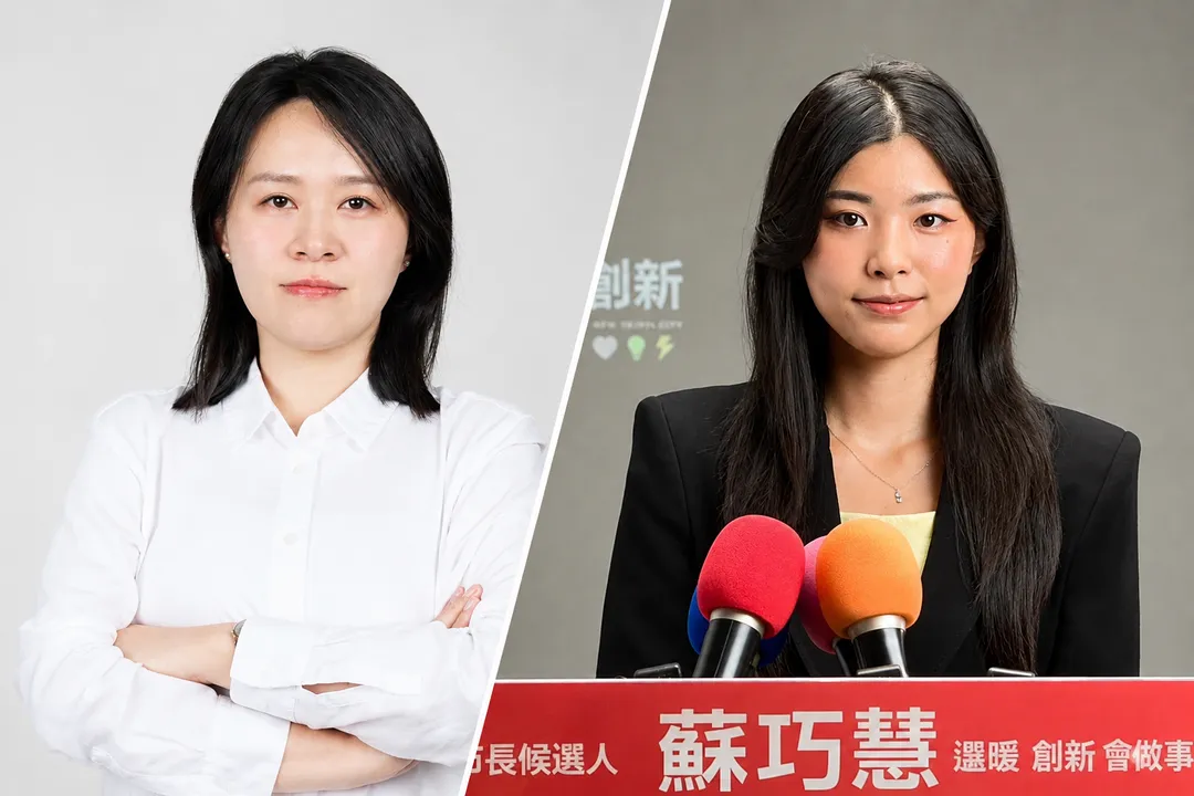 李辦發言人郭音蘭與蘇辦發言人吳思萱為新北捷運經費隔空交火。（合成圖／競辦提供）