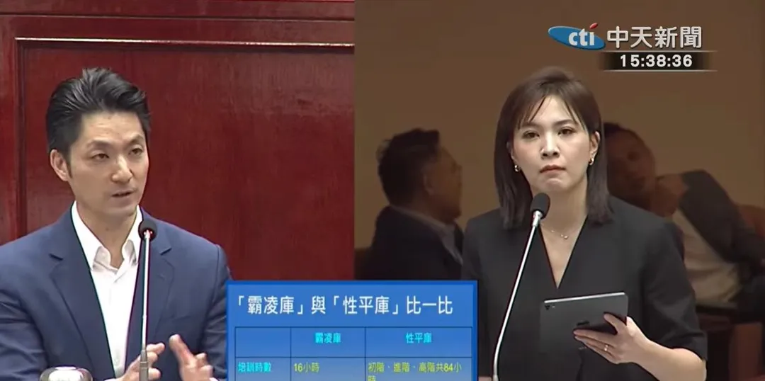 鍾沛君質詢蔣萬安。（圖/中天新聞）