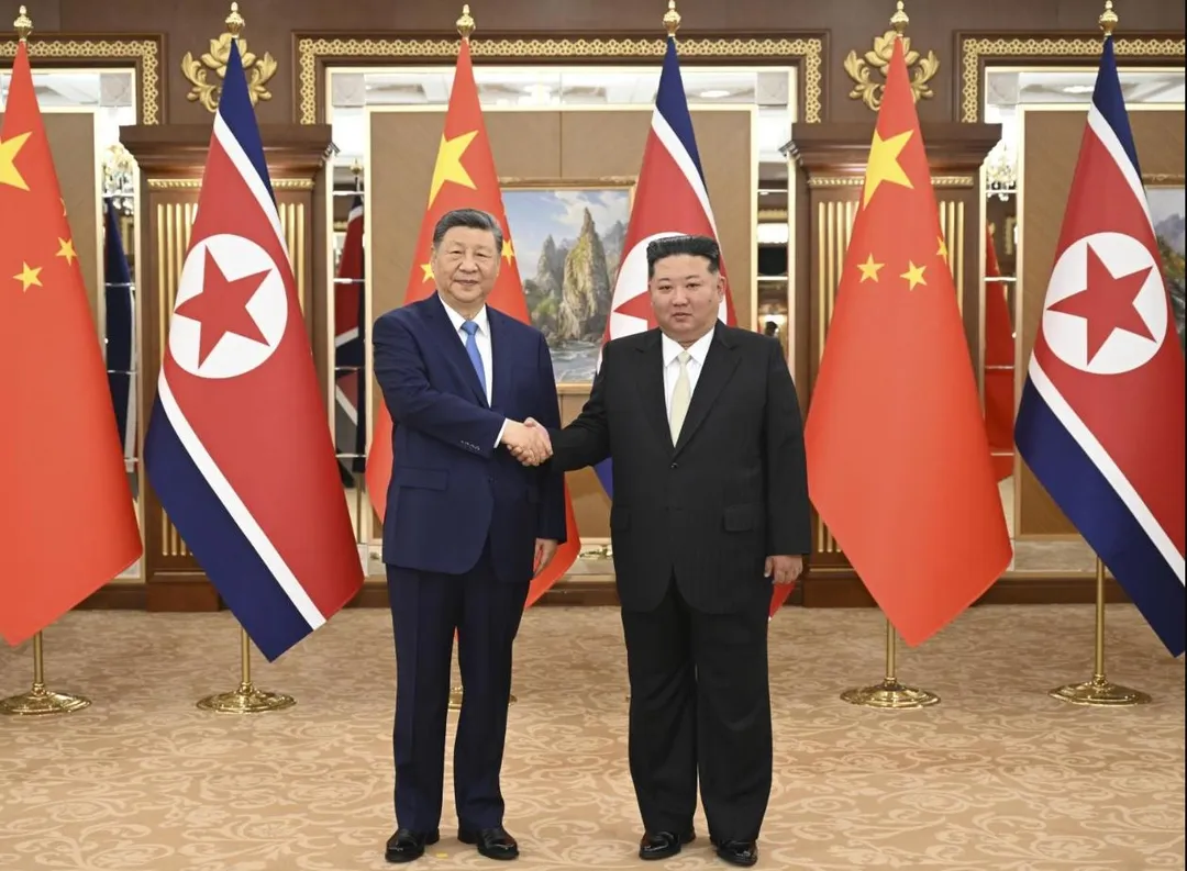 大陸國家主席習近平6月8日在平壤會晤北韓領導人金正恩。（資料照／新華社）