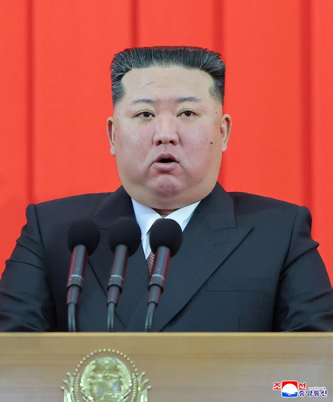 2026年9月，北韓領導人金正恩在慶祝建國78周年活動發表演說。（圖／路透）