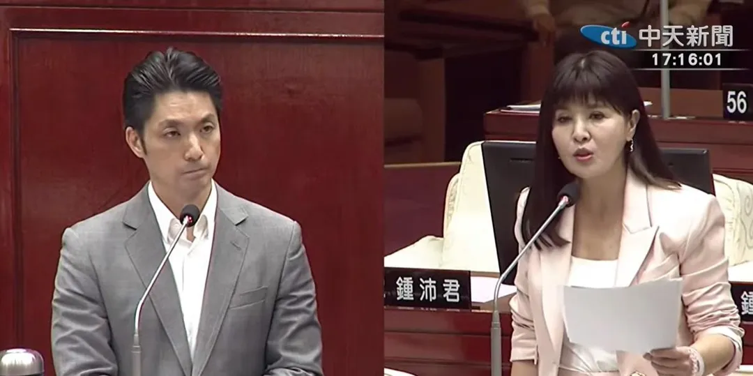 王欣儀質詢蔣萬安。（圖／中天新聞）
