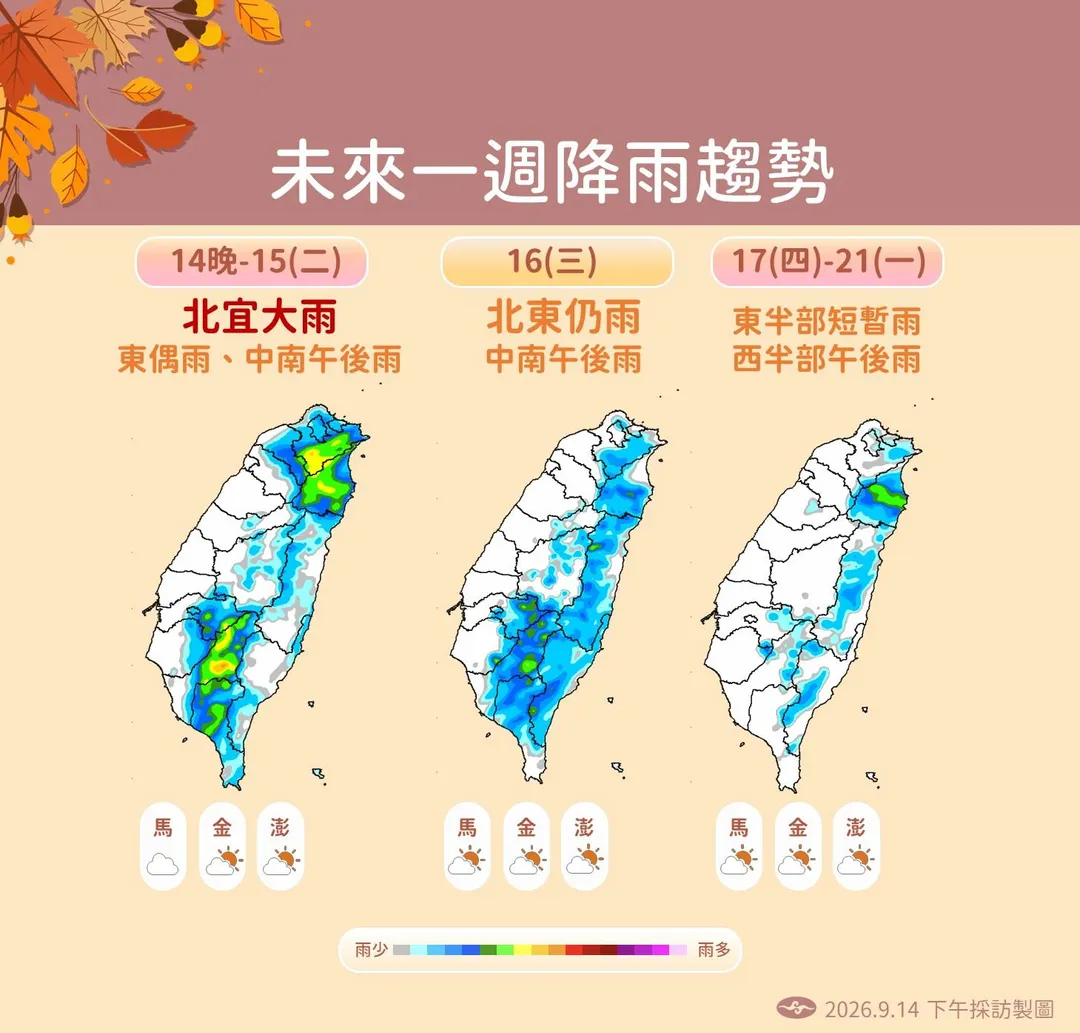 未來降雨趨勢。（圖／中央氣象署）