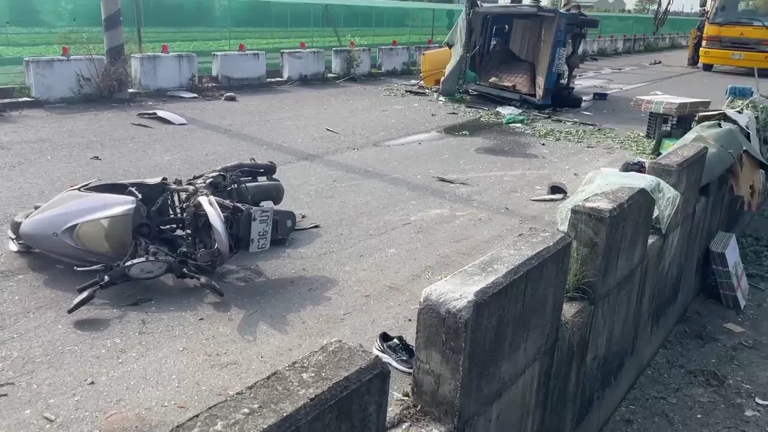車禍現場。（圖／中天新聞）