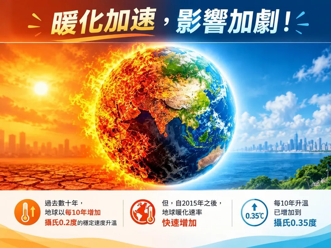 林得恩示警「暖化加速,影響加劇」。(圖/翻攝自林老師氣象站)