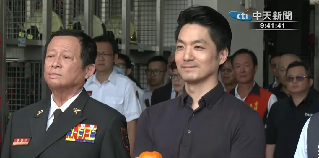 蔣萬安今日出席台北市政府消防局福國分隊駐地落成啟用典禮。（圖/中天新聞）