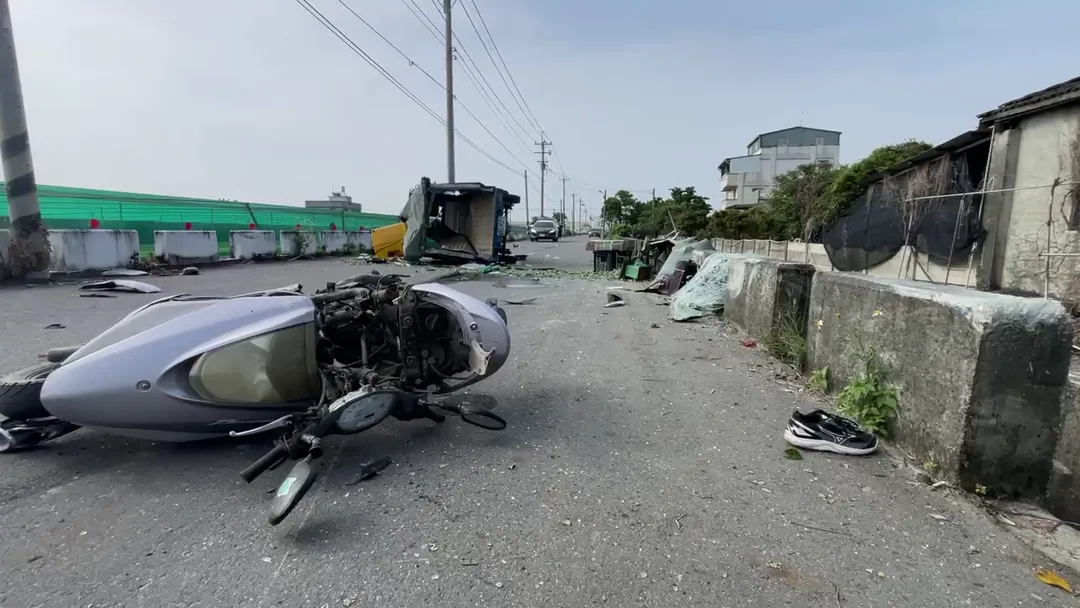車禍現場。（圖／中天新聞）