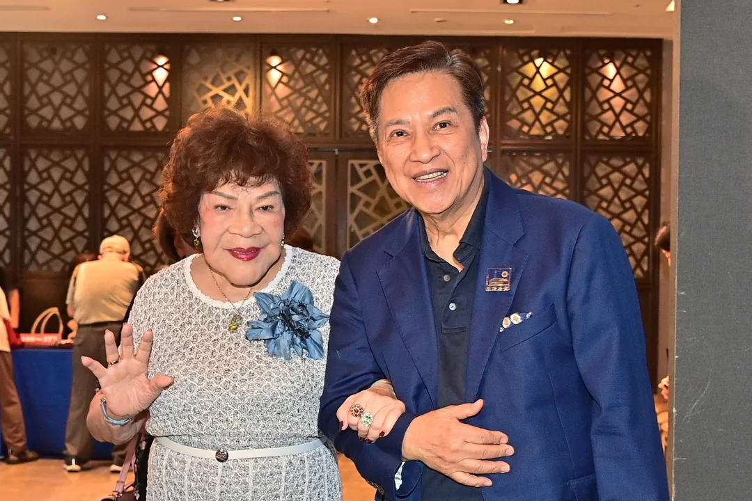 周遊、李朝永17日一同出席「2026中秋節聯歡餐會」。（圖／台視提供）