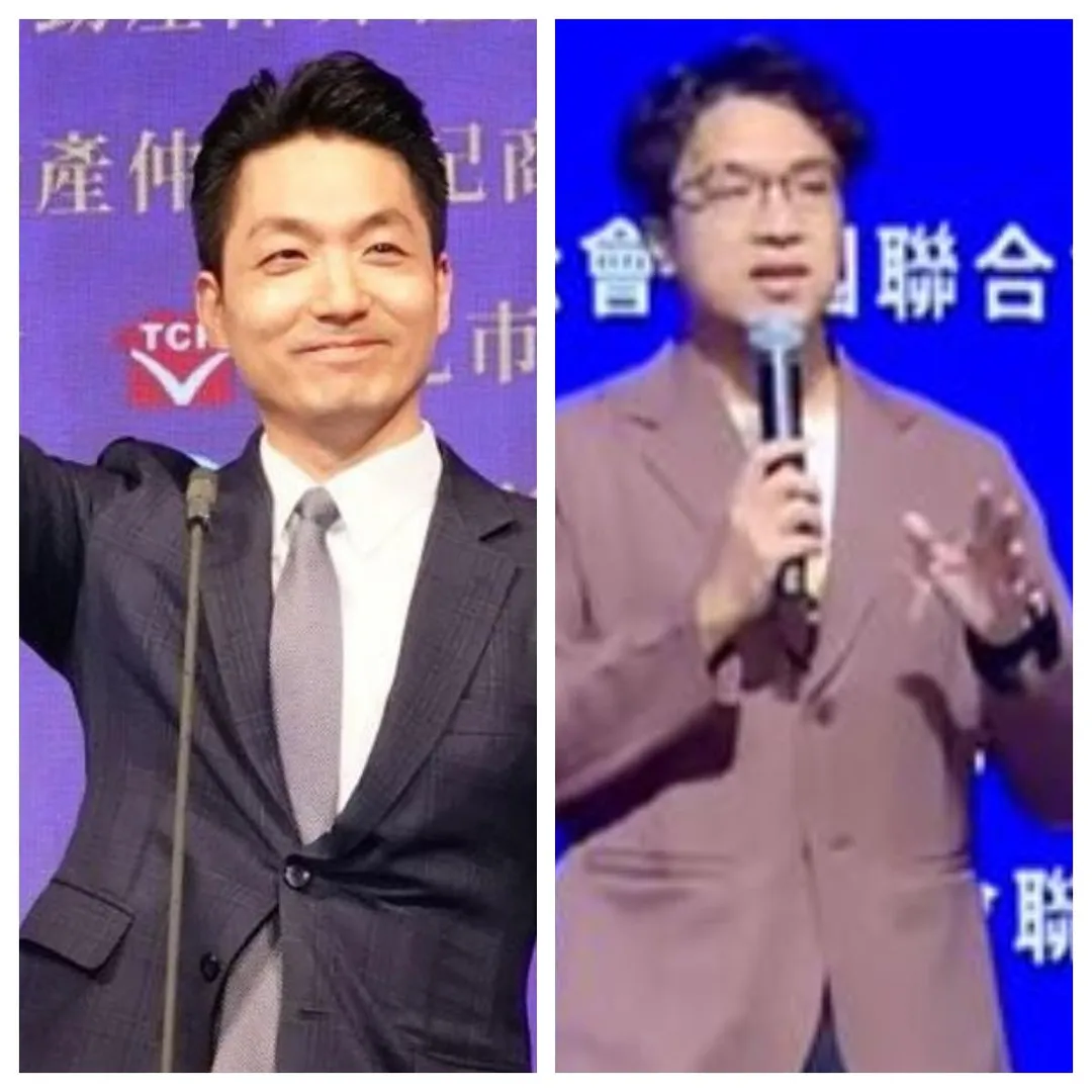 蔣萬安與沈伯洋同台但不同框。(圖/台北市政府、政客爽,中天新聞合成)