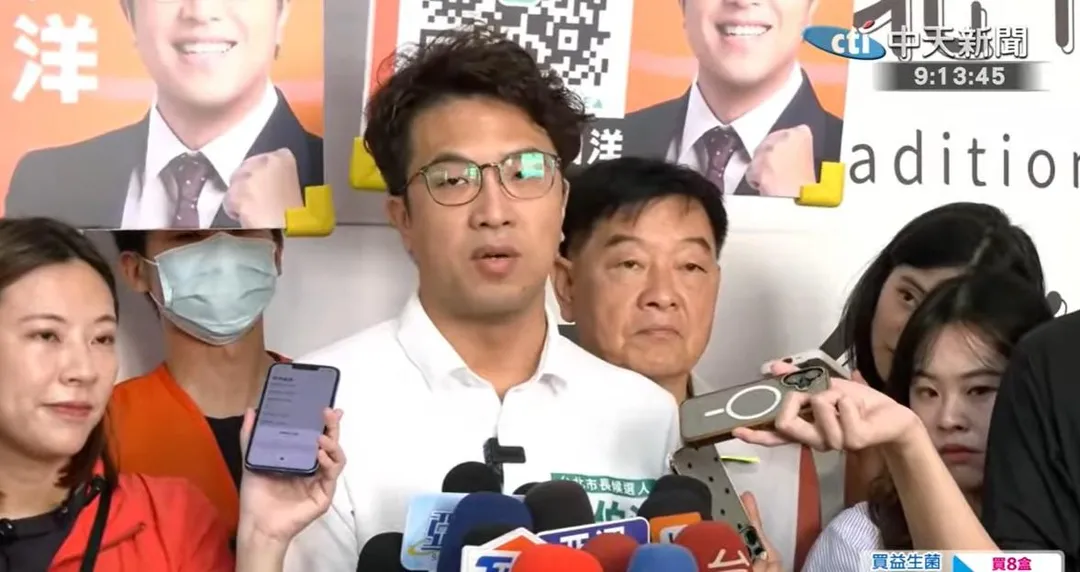 民進黨台北市長參選人沈伯洋。(圖/中天新聞)