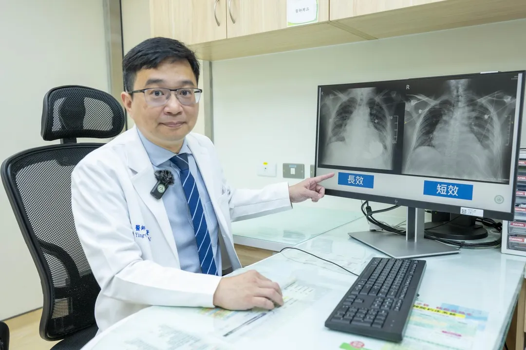 陳映澄主任說明,短效輔助器搶救急性心衰,穩定後銜接長效治療,助病人恢復生活、鍛鍊心肺,安心等待換心。(圖/彰化基督教醫院提供)