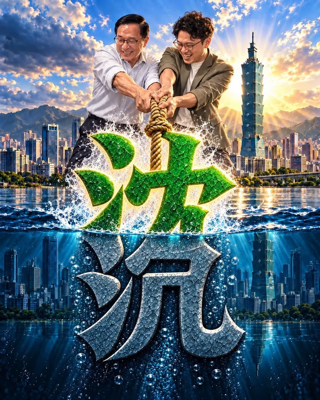 前總統陳水扁在社群平台Threads發布一張合成圖。(圖/陳水扁Threads)
