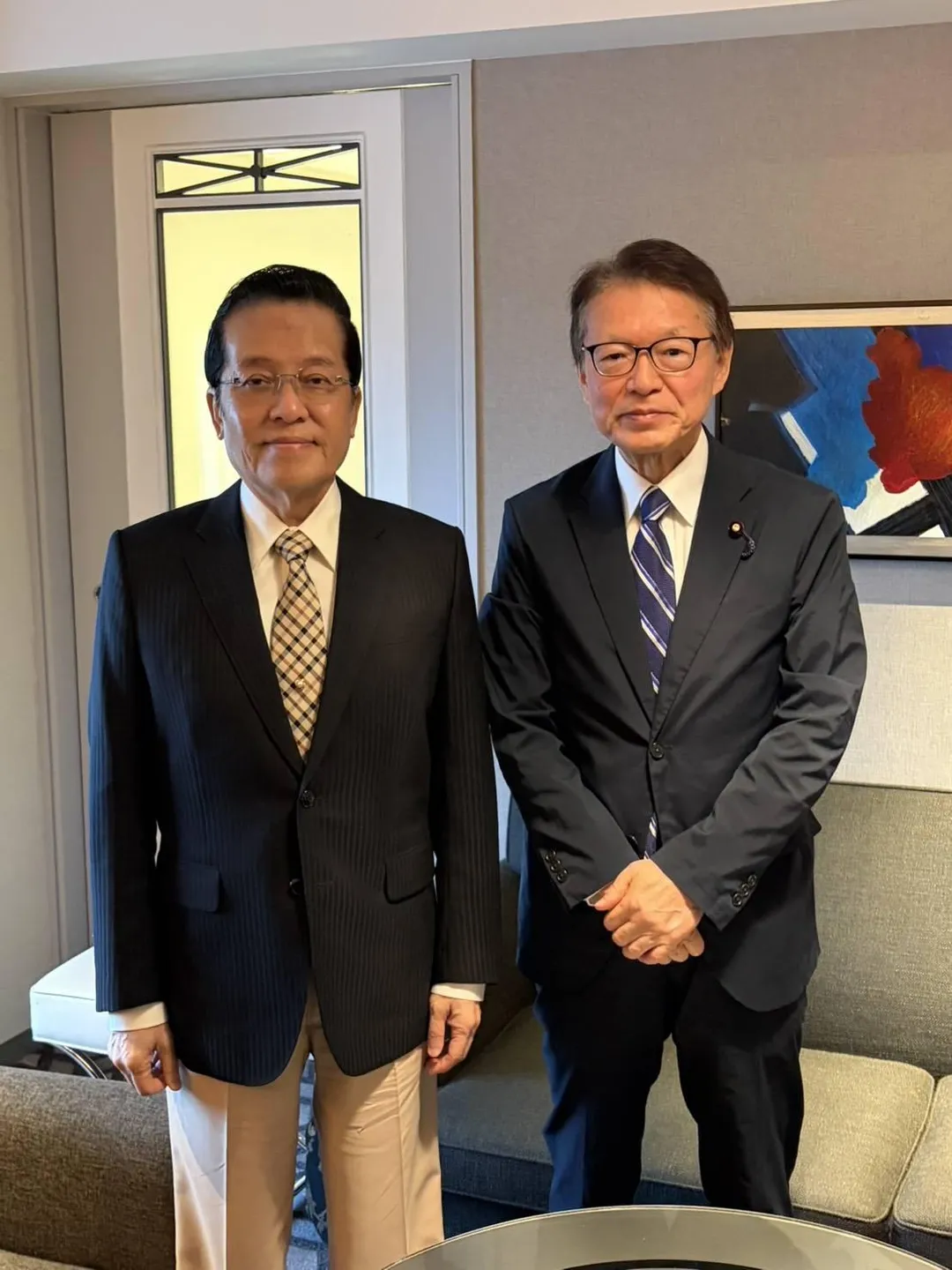 張榮恭訪日本多位政壇人士。（圖/國民黨提供）
