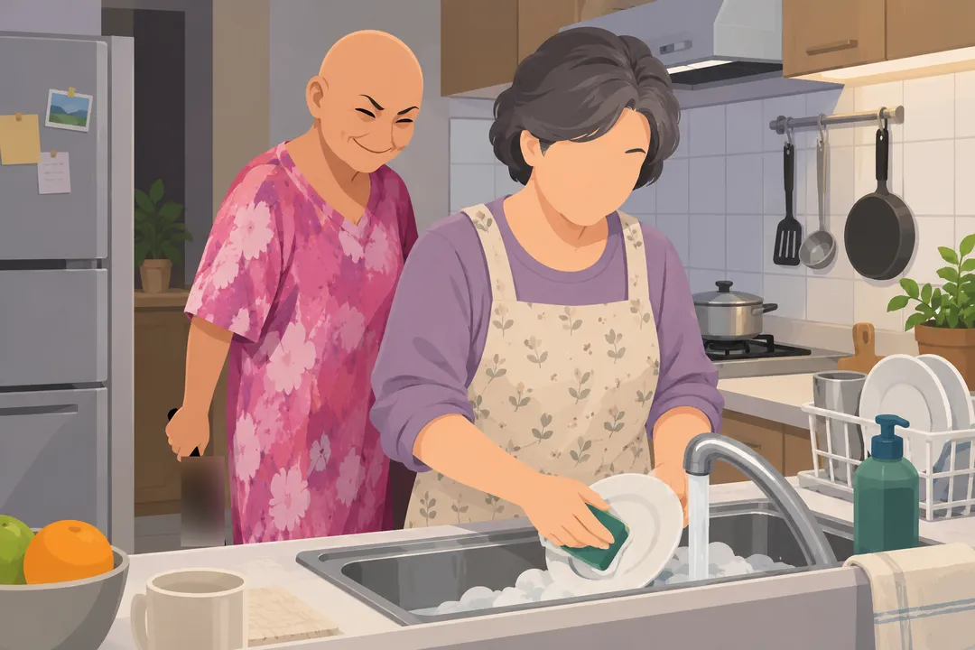 六旬婦人涉嫌預藏水果刀自後方刺傷妹妹。（圖／示意圖／AI生成）
