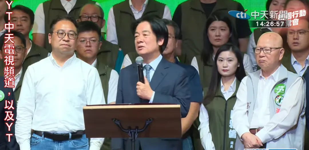 賴清德23日站台民進黨桃園隊卻大讚張善政10分鐘。（圖／中天新聞）