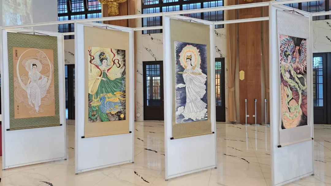 九幅九天玄女顯身法相真跡首度自哈爾濱完整來台展出。(圖/弗利思特文化事業提供)