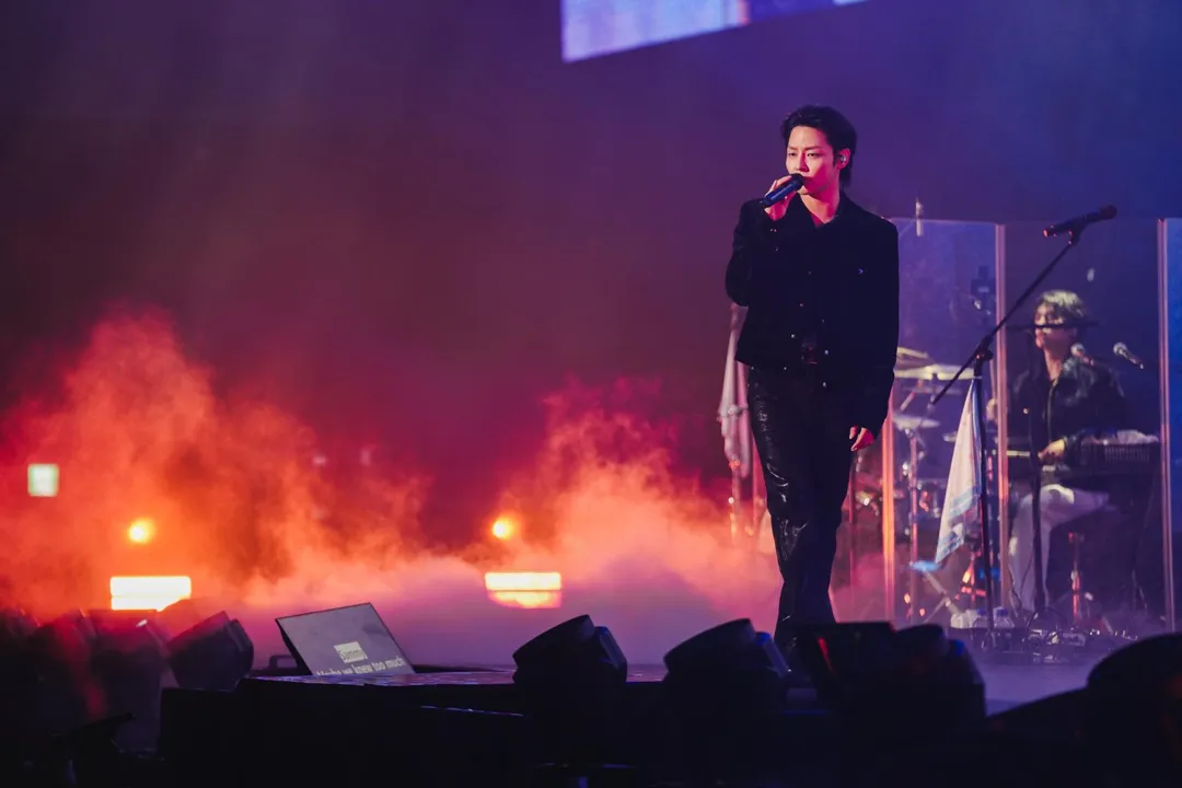 韓國樂團The Rose日前在高雄開唱。(圖/華貴娛樂)