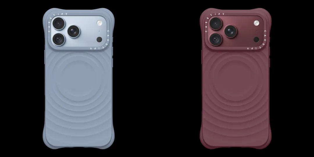 潮流配件龍頭 CASETiFY 則選擇鎖定視覺穿搭與潮流色彩,針對今年秋冬最受矚目的「勃根地紅」與「冰川藍」新機色推出同色系配件指南。(圖/ CASETiFY提供)