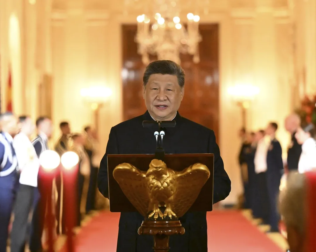 大陸國家主席習近平著中山裝出席白宮國宴。（圖／新華社）