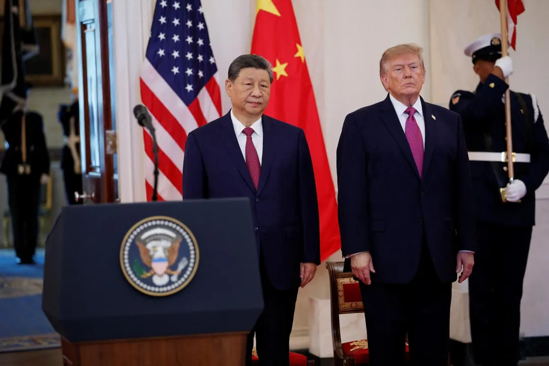 美國總統川普與大陸國家主席習近平接連於白宮發表講話。（資料照／路透社）