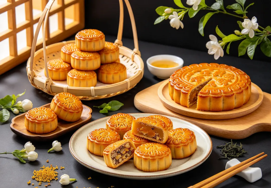 月餅體積雖然不大,但通常含有不少油脂與糖分,部分傳統大月餅一顆的熱量甚至可能接近一份正餐。(示意圖/AI生成圖)