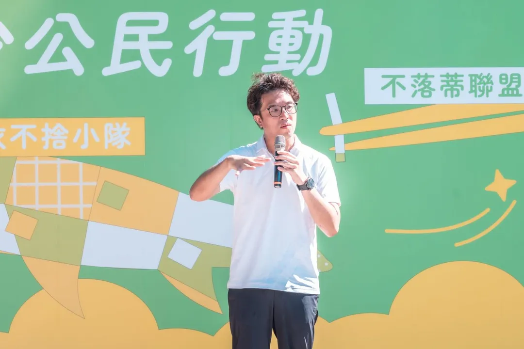 沈伯洋昨日出席一場兒少活動。（圖取自沈伯洋臉書）